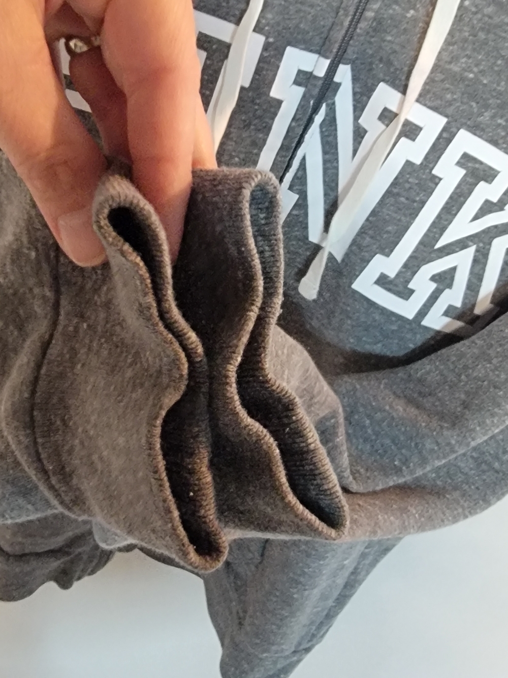 PINK Victoria's Secret Gray Zip-Up Hoodie with White Logo - Picture 4 of 10
